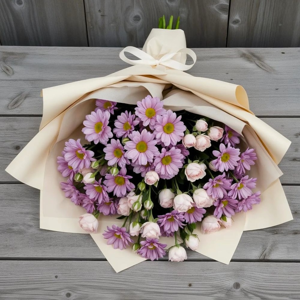 Букет цветов из: Розы и Хризантемы в Ащерино