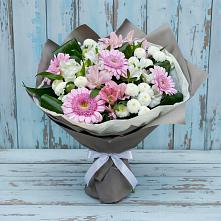 Букет цветов из:  Герберы, Альстромерии и Хризантемы #REPLACE_PRED# Ащерино