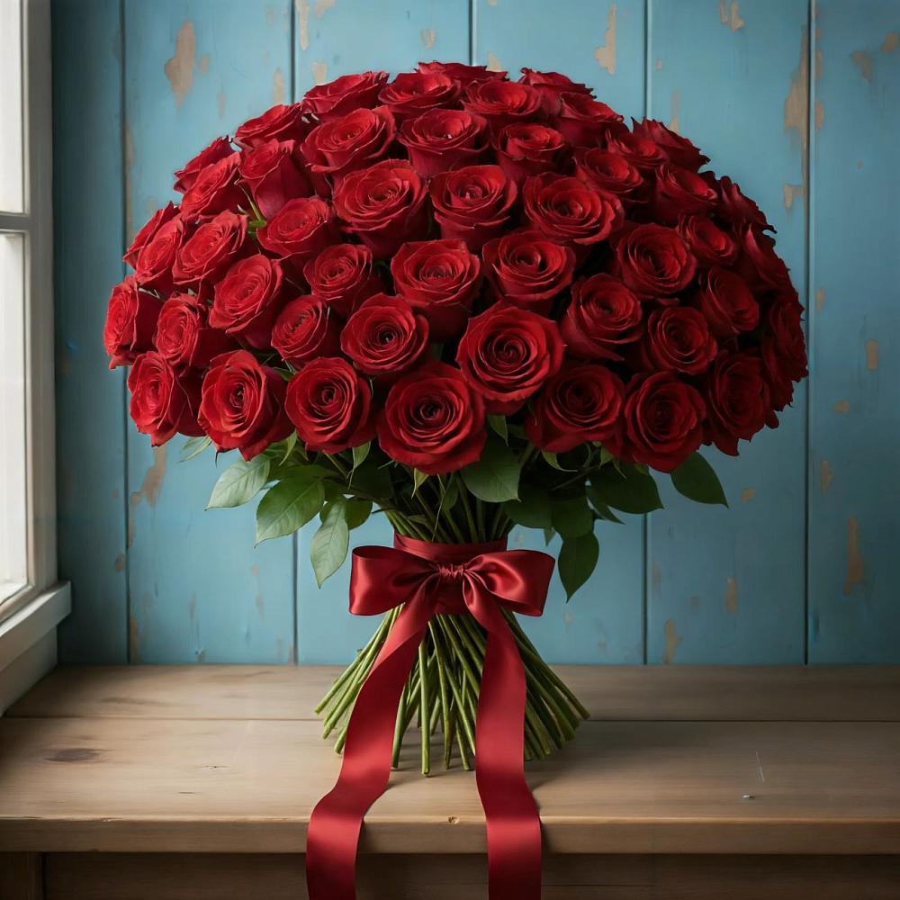 Букет Красные розы Блэк Меджик в Ащерино