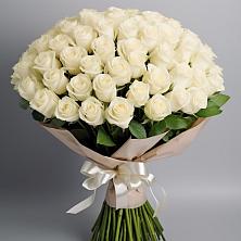 Букет 101 беля роза Белоснежка в Ащерино