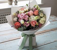 Букет цветов из:  Розы, Лизиантусы и Гвоздики #REPLACE_PRED# Ащерино