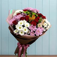 Букет цветов из:  Розы, Хризантемы и Альстромерии #REPLACE_PRED# Ащерино