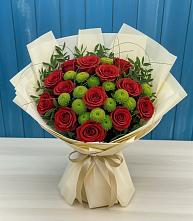 Букет цветов из:  Розы и Хризантемы в Ащерино