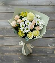 Букет цветов из:  Альстромерии, Розы и Хризантемы #REPLACE_PRED# Ащерино