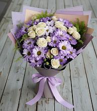 Букет цветов из:  Хризантемы и Розы в Ащерино