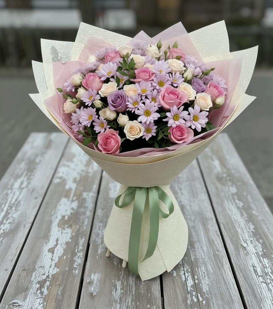 Букет цветов из: Розы и Хризантемы в Ащерино